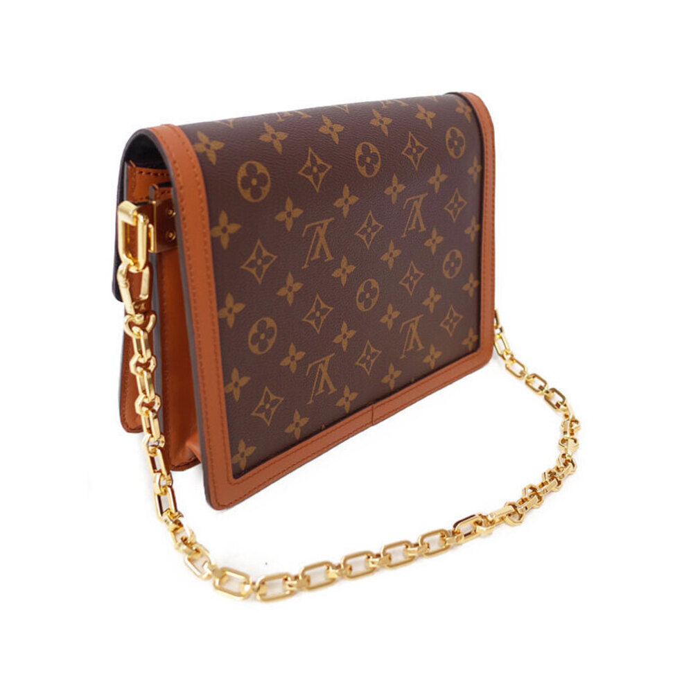Louis Vuitton Reverse Dauphine Leather Shoulder Monogram Bag Brown